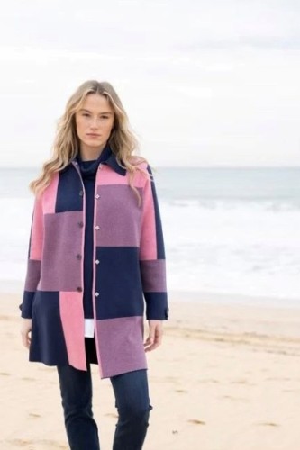 Marble-Longline-Cardigan-Coat-Pink-and-Navy