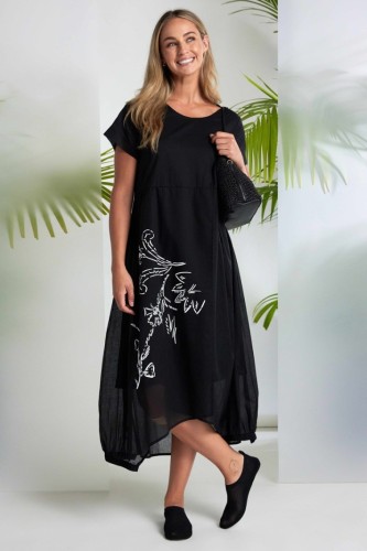 NAYA - Printed Dress Black